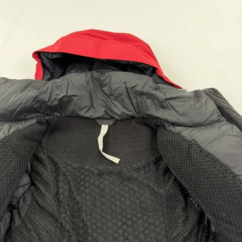 Lululemon Red Goose Down Long Hooded Winter Parka Coat Women's Size 6
